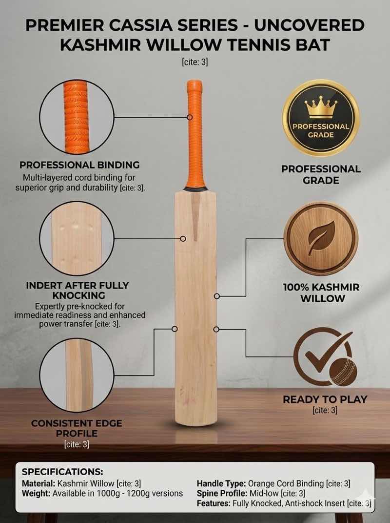 Premium Cricket Tennis Bat – Full Knocked & Threading | Ready to Play Tennis Ball Bat